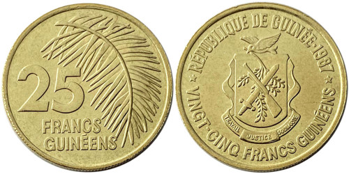 25 франков 1987 Гвинея UNC
