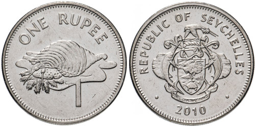 1 рупия 2010 Сейшельские острова — Сталь с никелевым покрытием — магнетик UNC