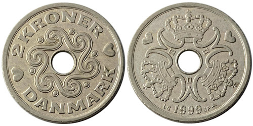 2 кроны 1999 Дания
