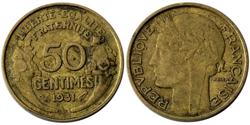 50 сантимов 1931 Франция