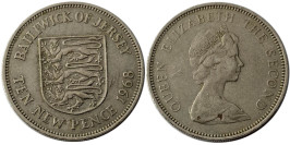 10 новых пенсов 1968 остров Джерси