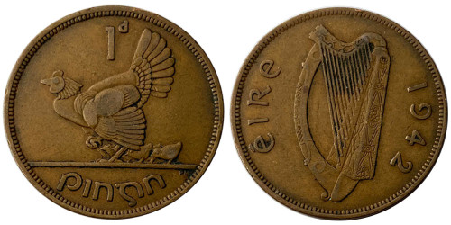1 пенни 1942 Ирландия