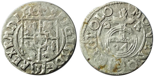 Полторак (1,5 гроша) 1624 Польша — Сигизмунд III — серебро №3