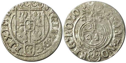 Полторак (1,5 гроша) 1625 Польша — Сигизмунд III — серебро