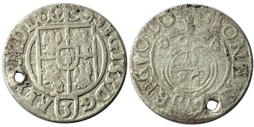 Полторак (1,5 гроша) 1624 Польша — Сигизмунд III — серебро №11