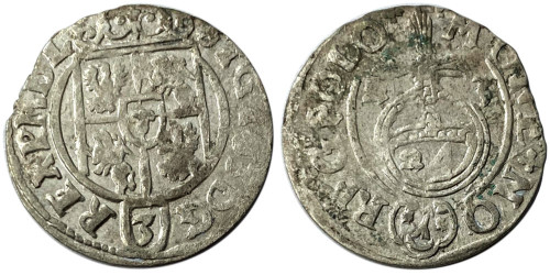 Полторак (1,5 гроша) 1623 Польша — Сигизмунд III — серебро №27