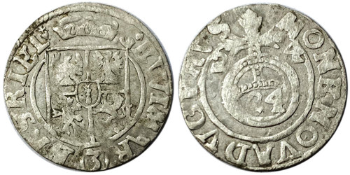 Полторак (1,5 гроша) 1624 Польша — Сигизмунд III — серебро №16