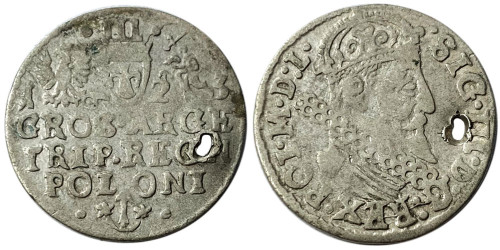 3 гроша (трояк) 1623 Польша