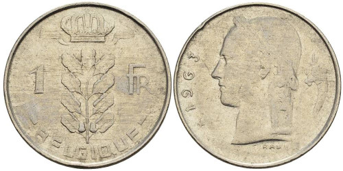 1 франк 1963 Бельгия (FR)