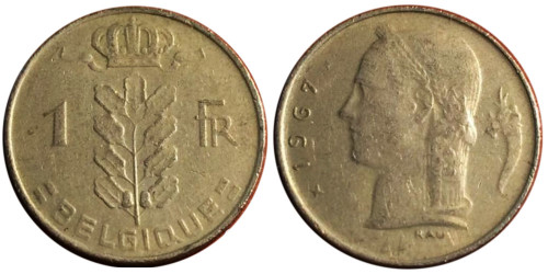 1 франк 1967 Бельгия (FR)