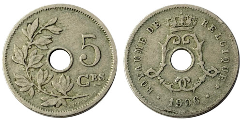 5 сантимов 1906 Бельгия (FR)