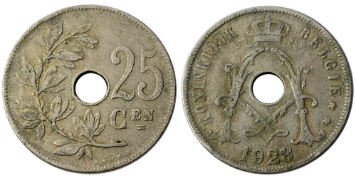25 сантимов 1928 Бельгия (VL)