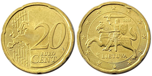 20 евроцентов 2015 Литва UNC