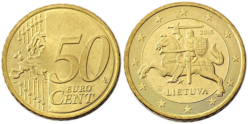 50 евроцентов 2015 Литва UNC