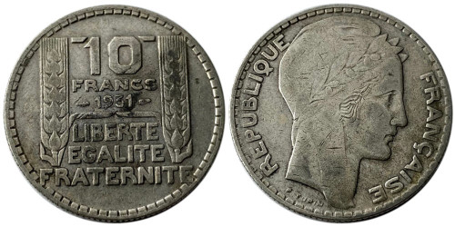 10 франков 1931 Франция — серебро №5