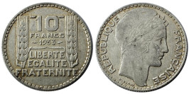 10 франков 1933 Франция — серебро №5 10 франков 1933 Франция — серебро №5