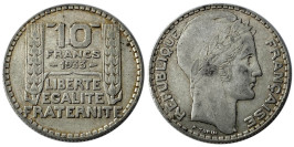 10 франков 1933 Франция — серебро №6