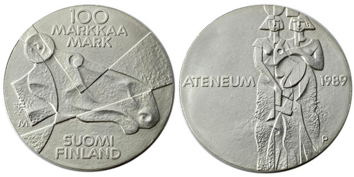 100 марок 1989 Финляндия — Изобразительное искусство Финляндии — серебро
