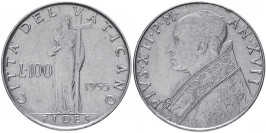 100 лир 1955 Ватикан