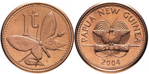 1 тойя 2004 Папуа Новая Гвинея — Бабочка UNC