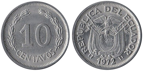 10 сентаво 1972 Эквадор
