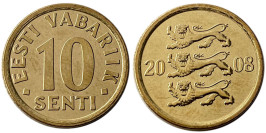10 сентов 2008 Эстония 10 сентов 2008 Эстония