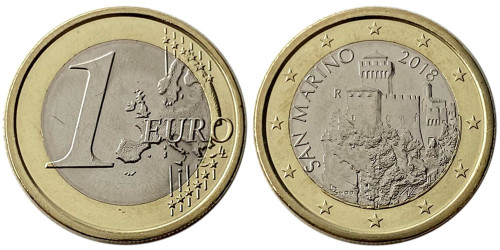 1 евро 2018 Сан-Марино UNC