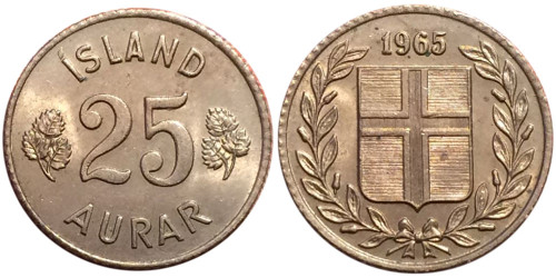25 эйре 1965 Исландия UNC