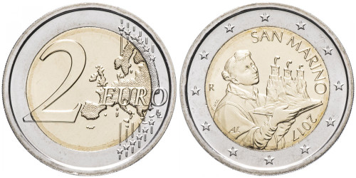 2 евро 2017 Сан-Марино UNC