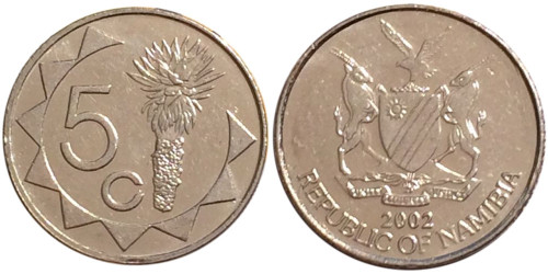 5 центов 2002 Намибия UNC