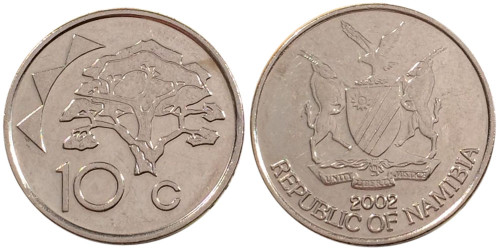 10 центов 2002 Намибия UNC