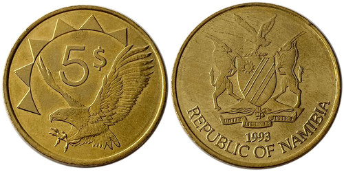 5 долларов 1993 Намибия UNC