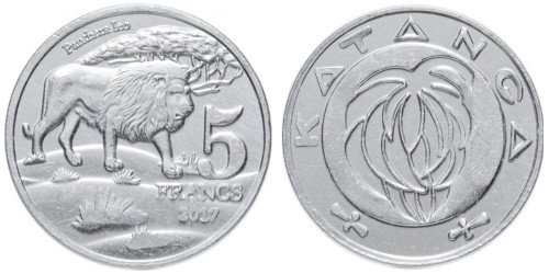 5 франков 2017 Катанга UNC