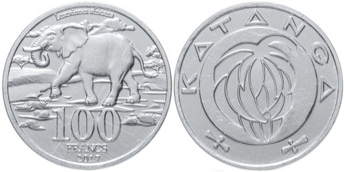 100 франков 2017 Катанга UNC