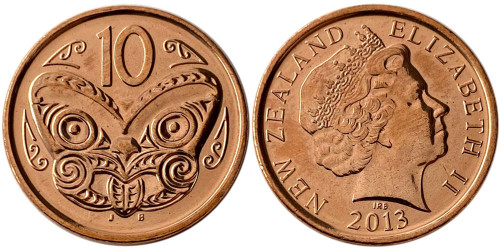 10 центов 2013 Новая Зеландия UNC
