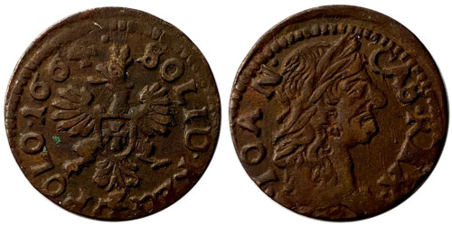 1 солид (боратинка) 1664 Польша — Герб Польши на реверсе №2