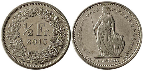1/2 франка 2010 Швейцария