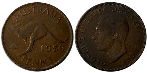 1 пенни 1950 Австралия