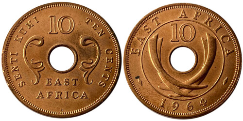 10 центов 1964 Британская Восточная Африка