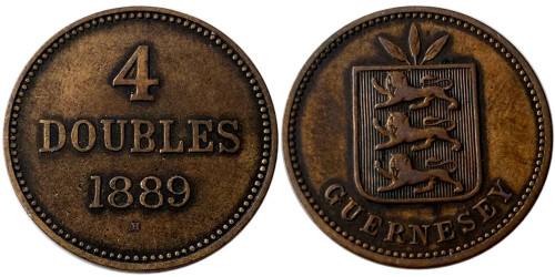 4 дубля 1889 остров Гернси