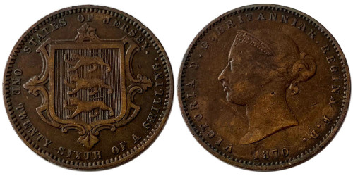 1/26 шиллинга 1870 остров Джерси