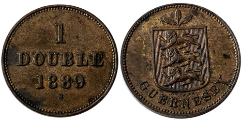 1 дубль 1889 остров Гернси