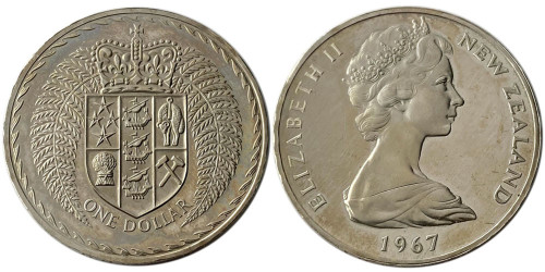 1 доллар 1967 Новая Зеландия Proof