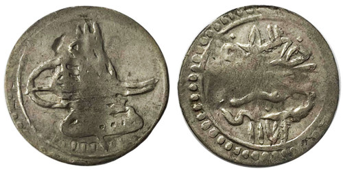 1 пара 1757 Египет — «٨١» сверху на реверсе — серебро