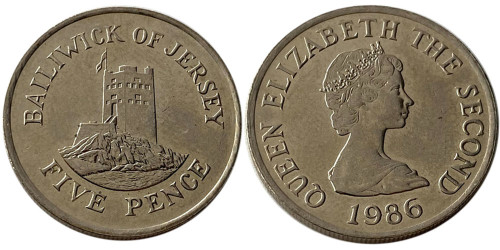 5 пенсов 1986 остров Джерси