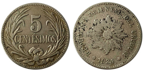 5 сентесимо 1924 Уругвай