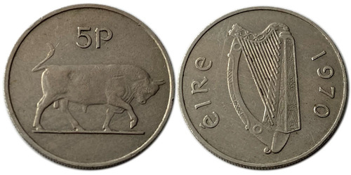 5 пенсов 1970 Ирландия — Бык