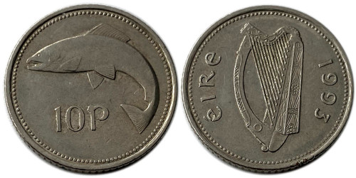 10 пенсов 1993 Ирландия
