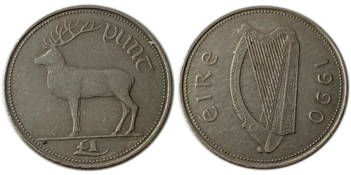 1 фунт 1990 Ирландия