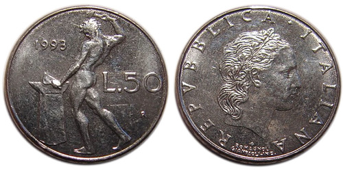 50 лир 1993 Италия